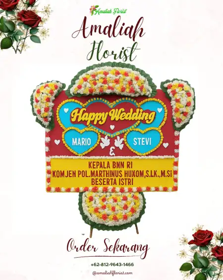 Papan Bunga Pernikahan Apar Batu